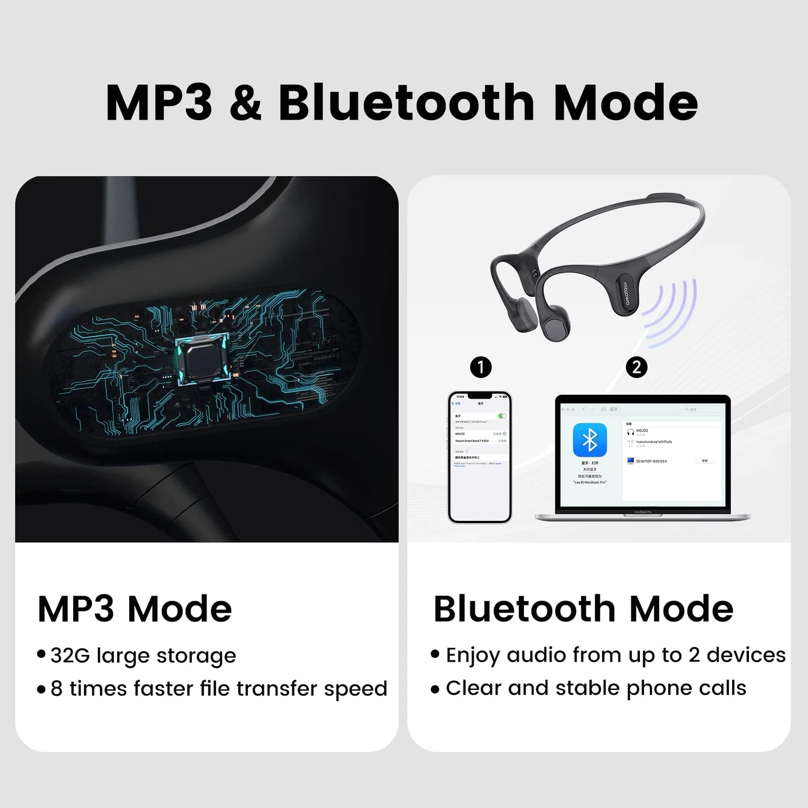 Mojawa Run Plus IP68 Waterproof Sports Headphones